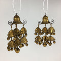 Japanese Buddhist Altar Fitting Pair Hanging Rinto Yoraku Vtg Gold Butsubu BU701