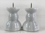 Japanese Buddhist Altar Fitting Porcelain Candle Stand Set Vtg Shokudai BU808