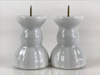 Japanese Buddhist Altar Fitting Porcelain Candle Stand Set Vtg Shokudai BU808