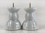 Japanese Buddhist Altar Fitting Porcelain Candle Stand Set Vtg Shokudai BU808
