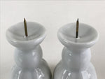 Japanese Buddhist Altar Fitting Porcelain Candle Stand Set Vtg Shokudai BU808