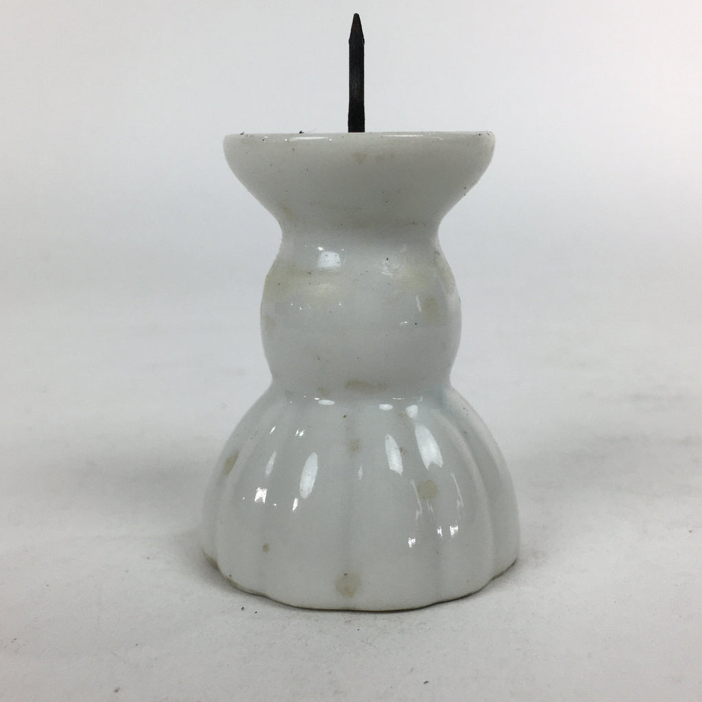 Japanese Buddhist Altar Fitting Porcelain Candle Stand Vtg Shokudai Butsudan BU5