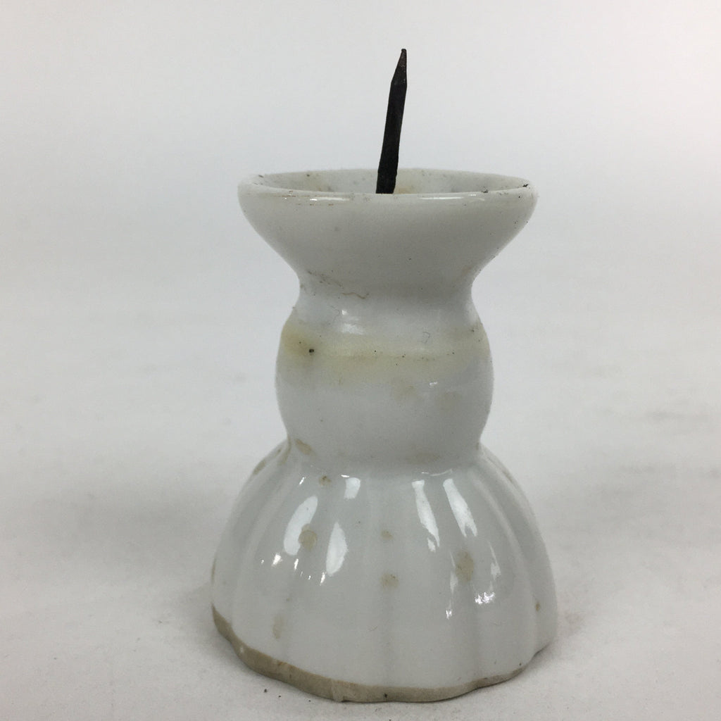 Japanese Buddhist Altar Fitting Porcelain Candle Stand Vtg Shokudai Butsudan BU5