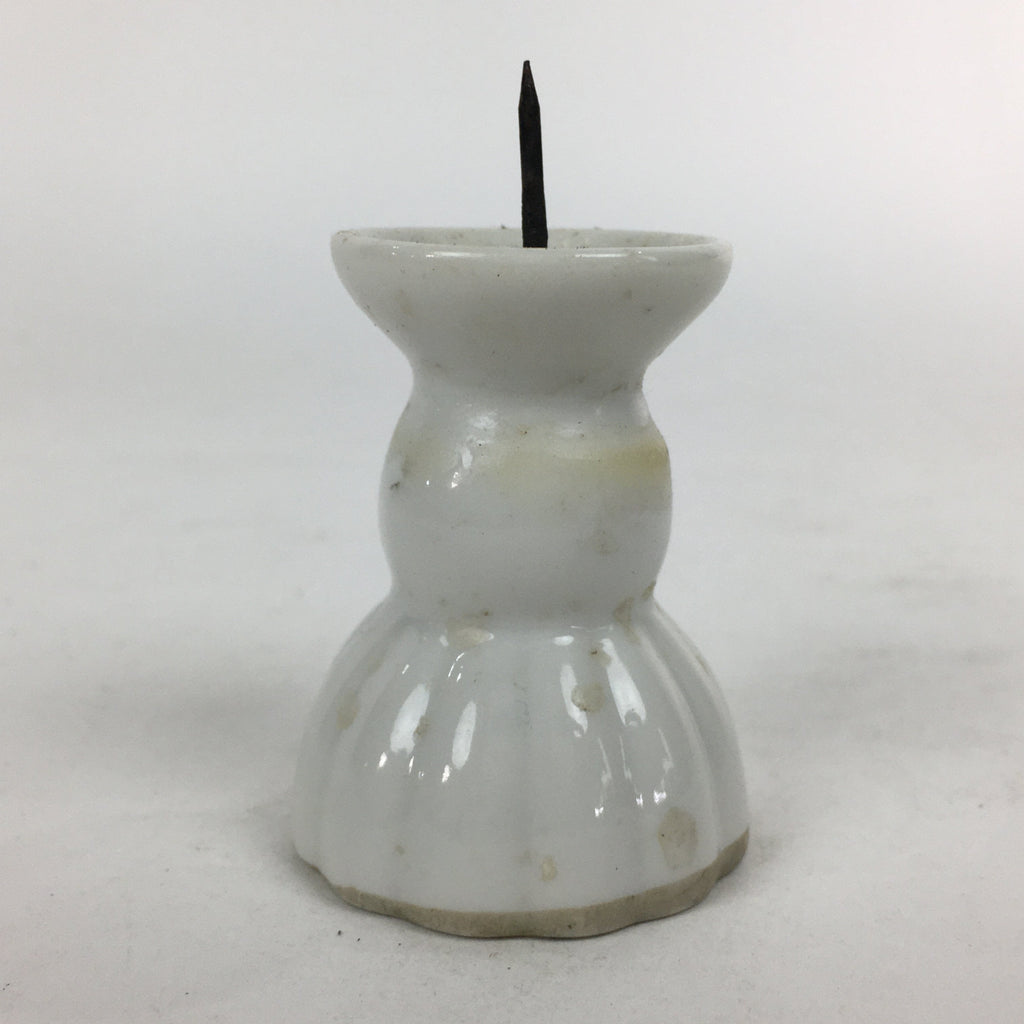 Japanese Buddhist Altar Fitting Porcelain Candle Stand Vtg Shokudai Butsudan BU5
