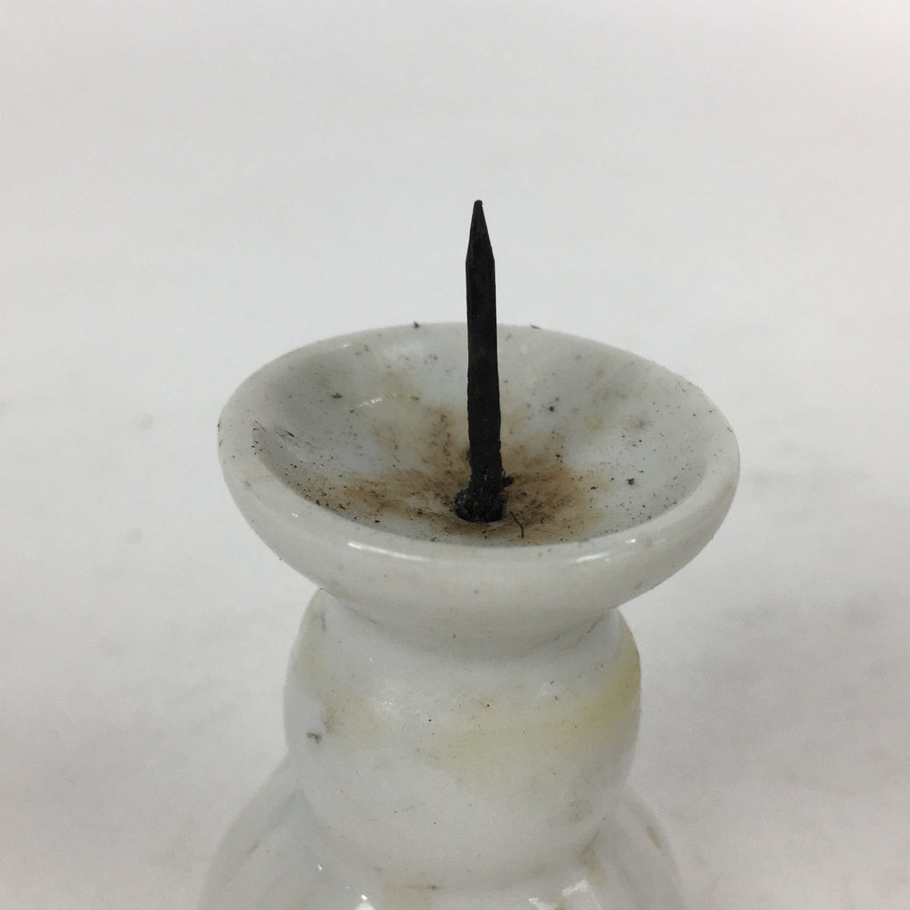 Japanese Buddhist Altar Fitting Porcelain Candle Stand Vtg Shokudai Butsudan BU5