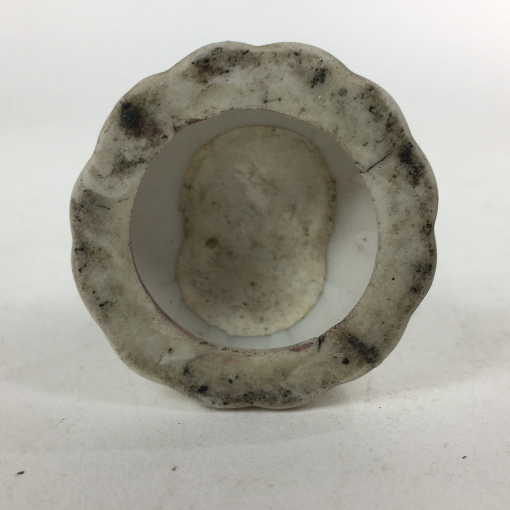 Japanese Buddhist Altar Fitting Porcelain Candle Stand Vtg Shokudai Butsudan BU5