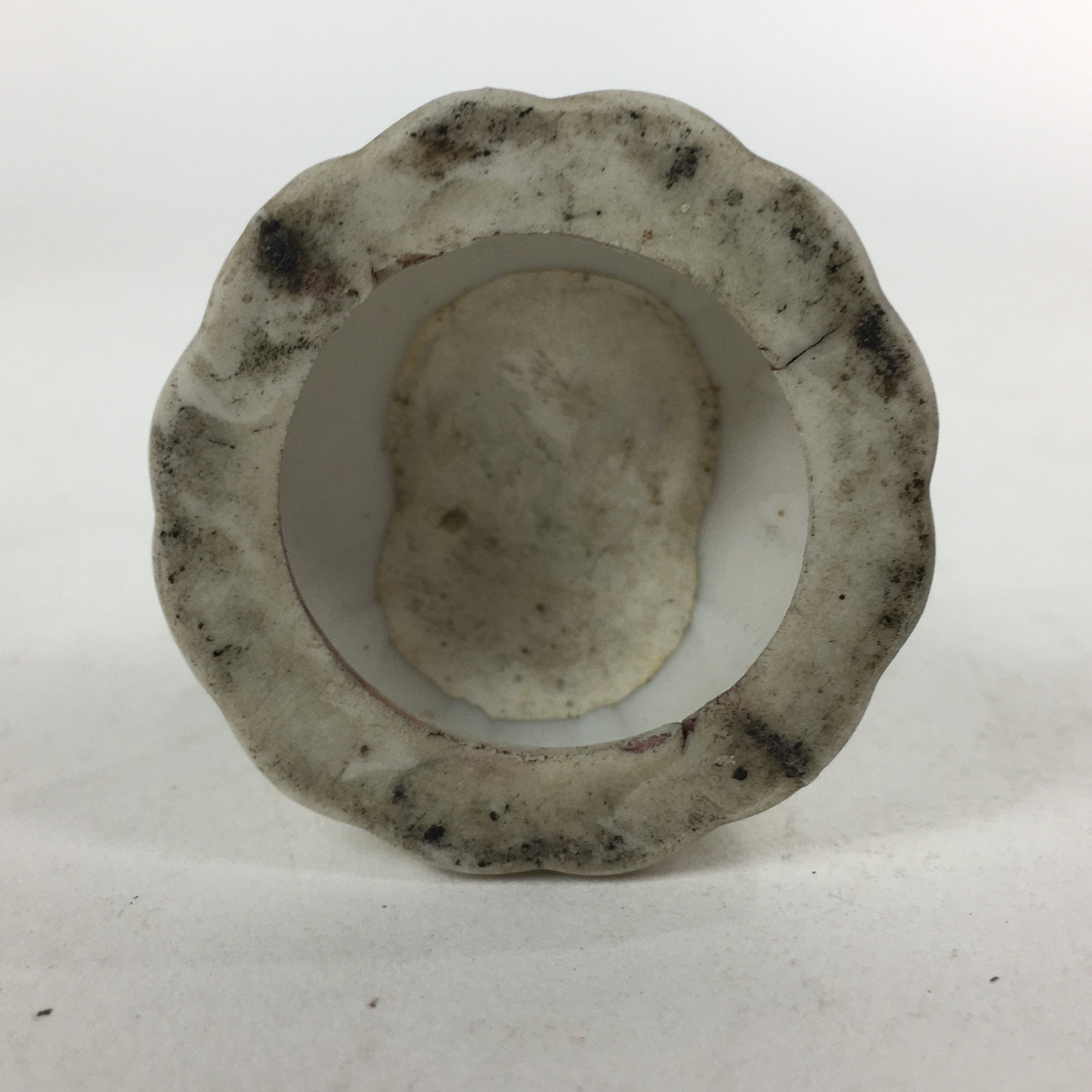 Japanese Buddhist Altar Fitting Porcelain Candle Stand Vtg Shokudai Butsudan BU5