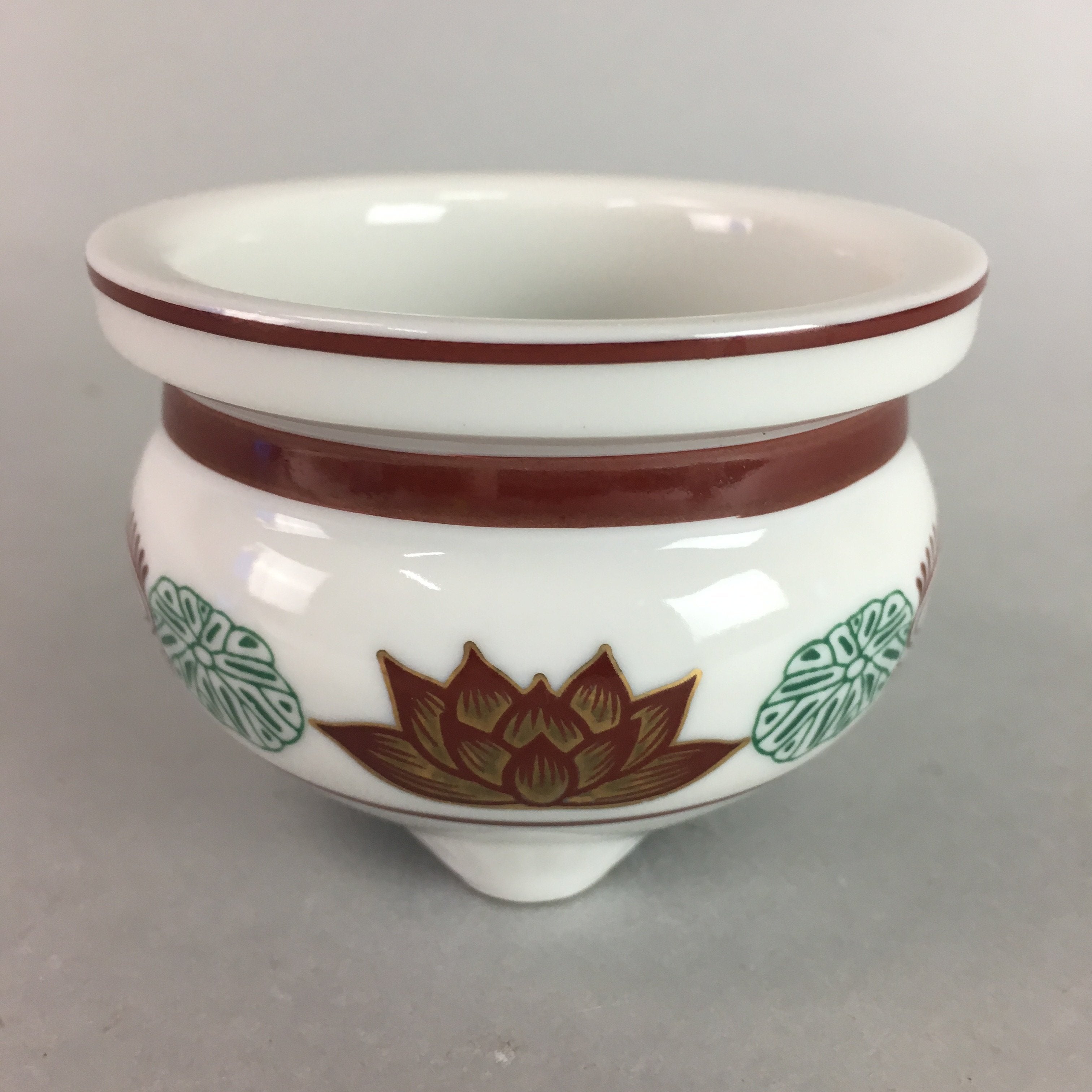 Japanese Buddhist Altar Fitting Porcelain Incense Burner Vtg Koro Butsudan B862
