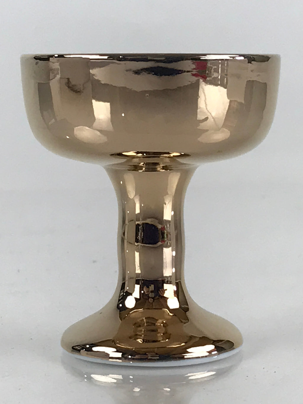 Japanese Buddhist Altar Fitting Porcelain Rice Offering Cup Vtg Gold QT151