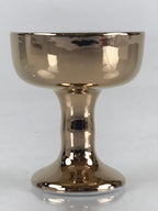 Japanese Buddhist Altar Fitting Porcelain Rice Offering Cup Vtg Gold QT151