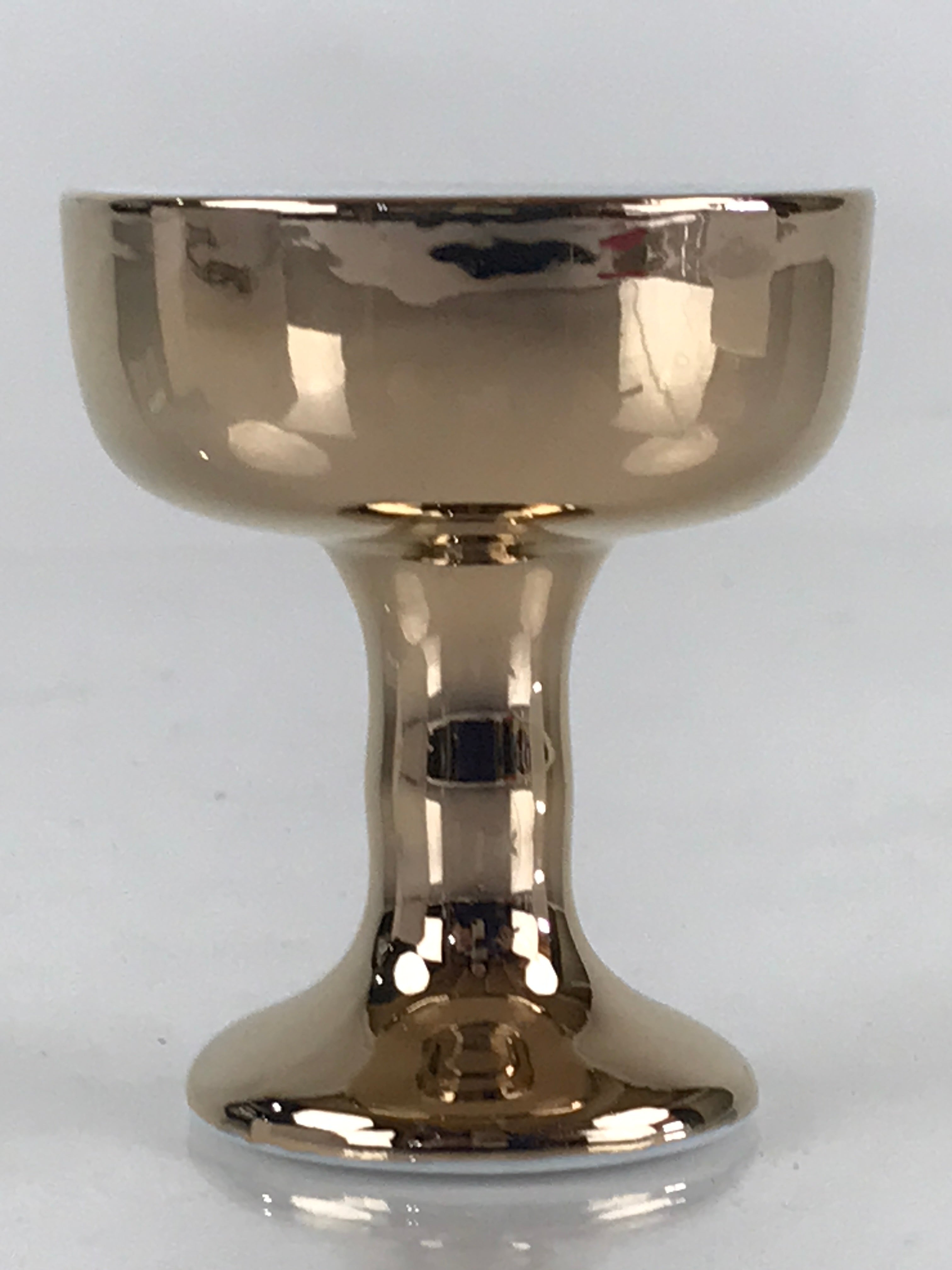 Japanese Buddhist Altar Fitting Porcelain Rice Offering Cup Vtg Gold QT151