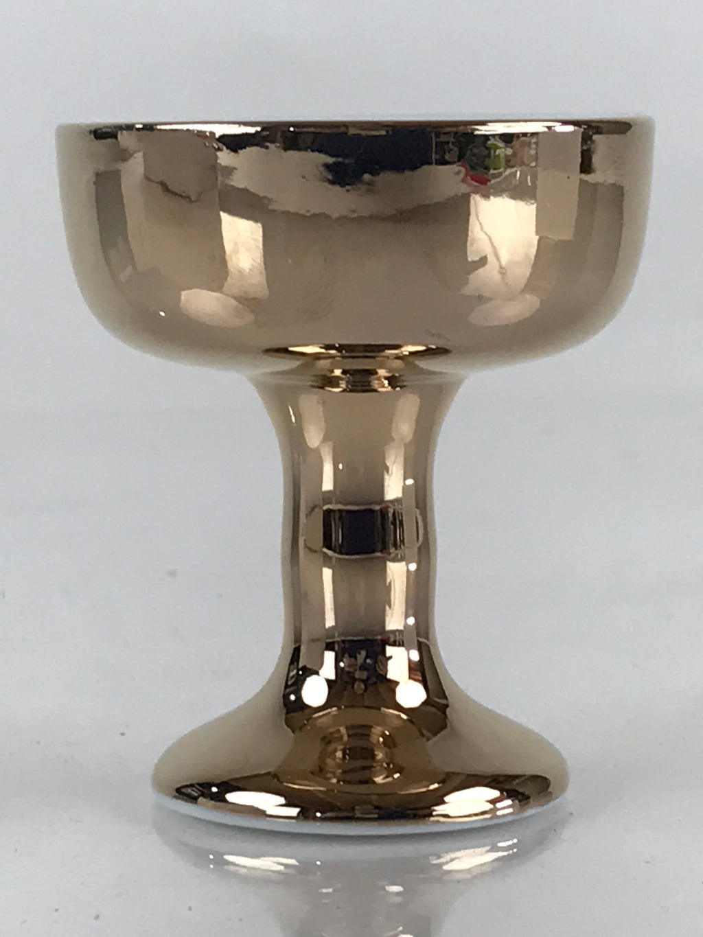 Japanese Buddhist Altar Fitting Porcelain Rice Offering Cup Vtg Gold QT151