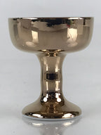 Japanese Buddhist Altar Fitting Porcelain Rice Offering Cup Vtg Gold QT151