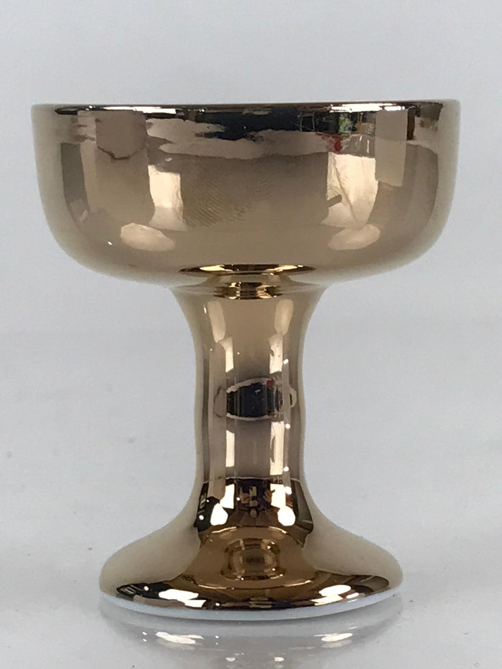 Japanese Buddhist Altar Fitting Porcelain Rice Offering Cup Vtg Gold QT151