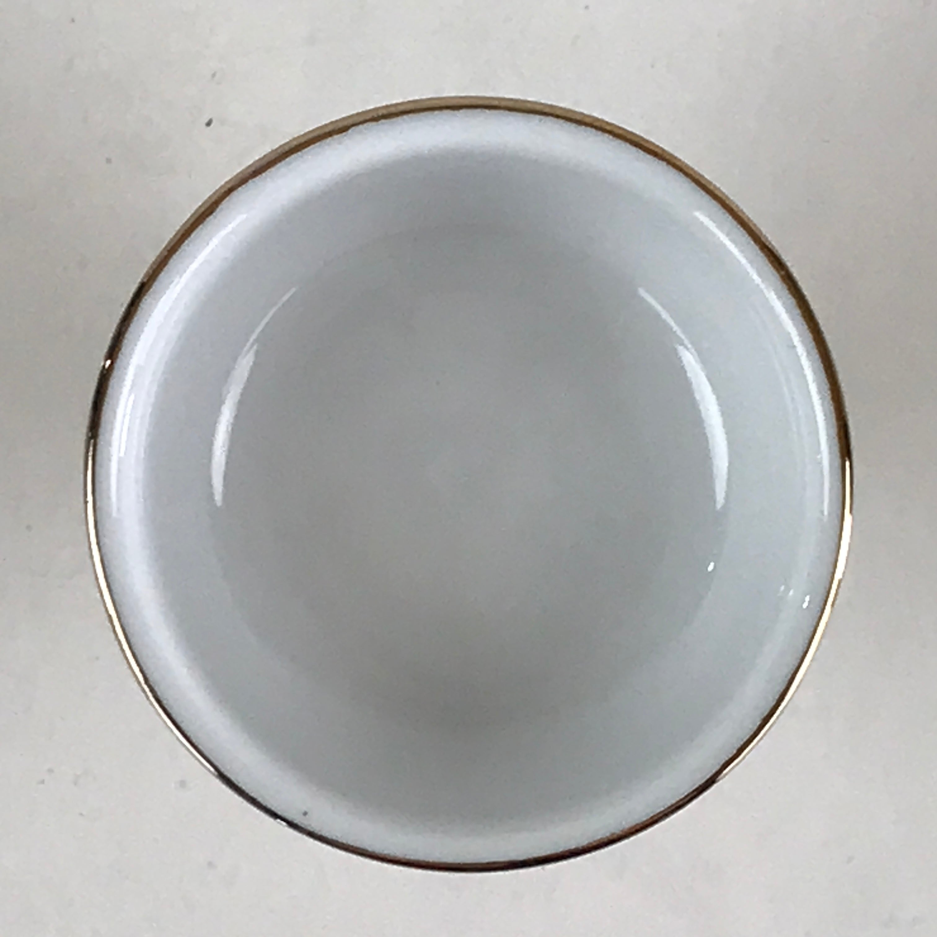 Japanese Buddhist Altar Fitting Porcelain Rice Offering Cup Vtg Gold QT151