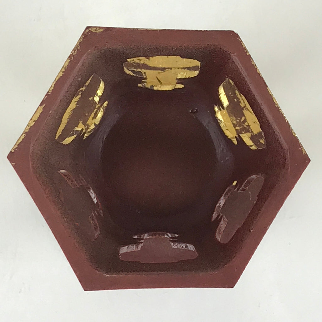 Japanese Buddhist Altar Fitting Rice Offering Cup Stand Vtg Bukki Gold BU804