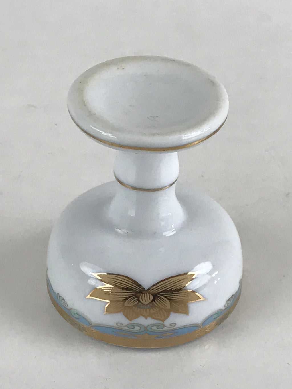Japanese Buddhist Altar Fitting Rice Offering Cup Vtg Gold Lotus Flower Buitsugu