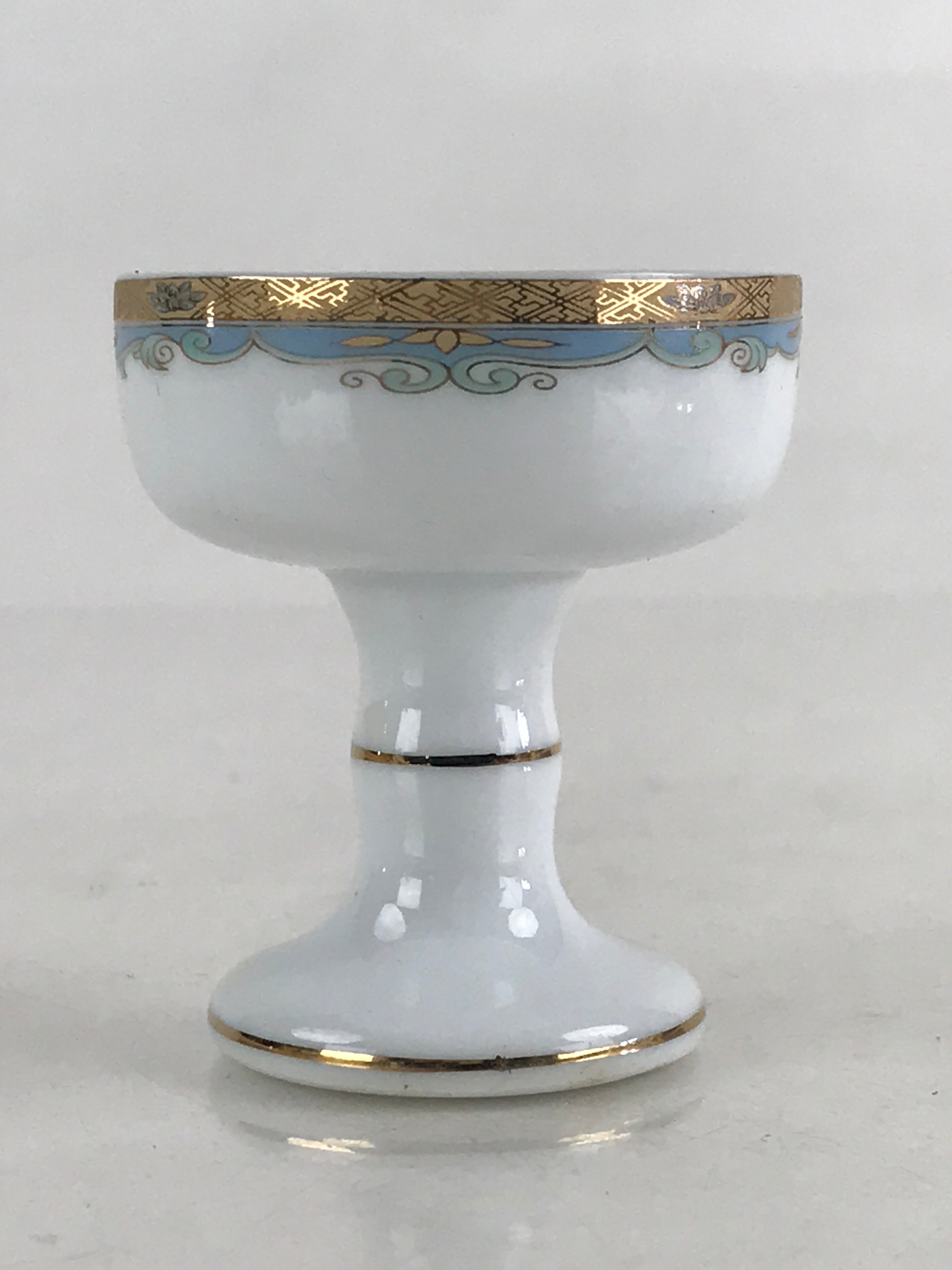 Japanese Buddhist Altar Fitting Rice Offering Cup Vtg Gold Lotus Flower Buitsugu
