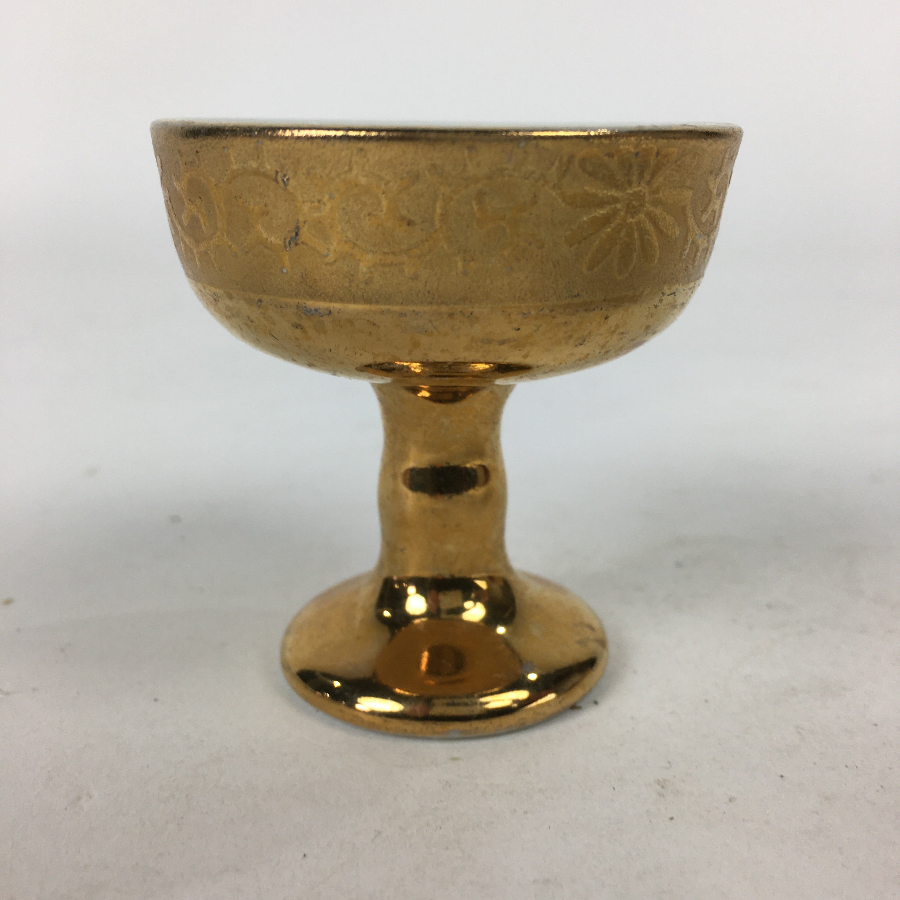 Japanese Buddhist Altar Fitting Rice Offering Cup Vtg Porcelain Butsudan BU629