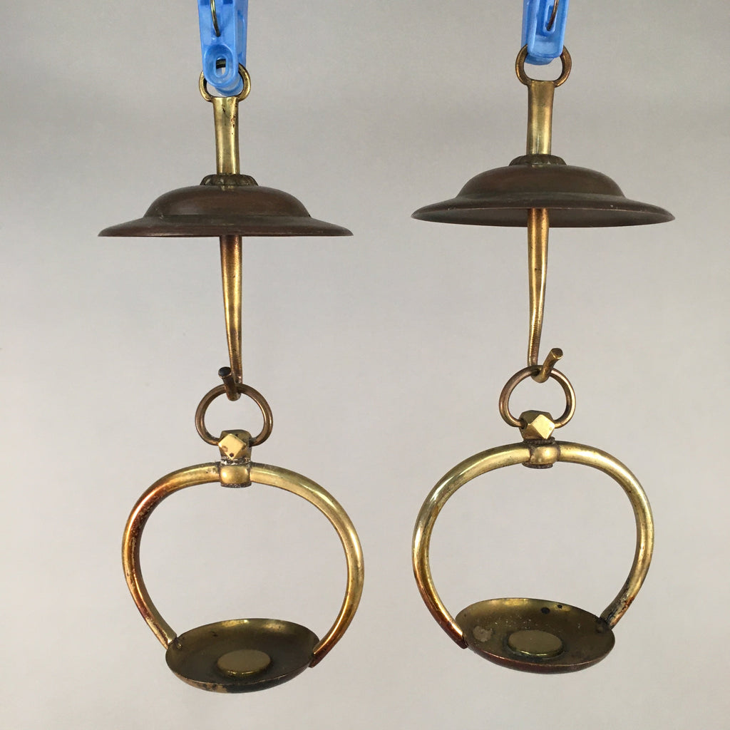 Japanese Buddhist Altar Fitting Vtg Brass Hanging Butsugu Lantern Rinto BU378