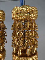 Japanese Buddhist Altar Fitting Vtg Brass Hanging Butsugu Rinto Yoraku BU355
