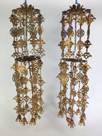 Japanese Buddhist Altar Fitting Vtg Brass Hanging Butsugu Rinto Yoraku BU455