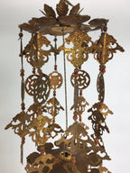 Japanese Buddhist Altar Fitting Vtg Brass Hanging Butsugu Rinto Yoraku BU455
