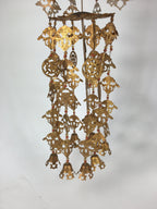 Japanese Buddhist Altar Fitting Vtg Brass Hanging Butsugu Rinto Yoraku BU455