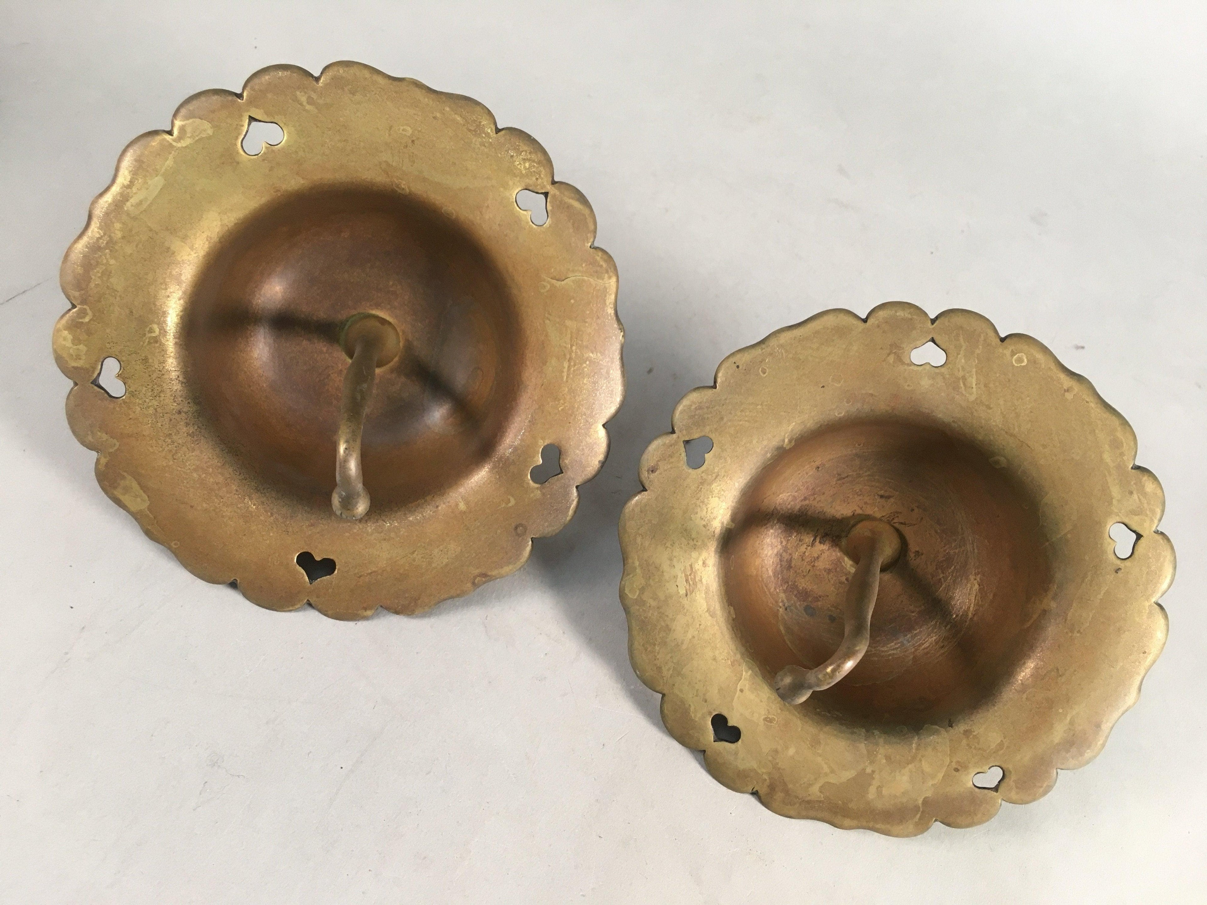 Japanese Buddhist Altar Fitting Vtg Brass Hanging Lantern Rinto Butsudan BU286