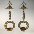 Japanese Buddhist Altar Fitting Vtg Brass Hanging Lantern Rinto Butsudan BU286