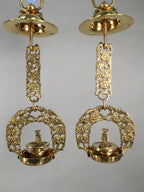 Japanese Buddhist Altar Fitting Vtg Brass Hanging Lantern Rinto Butsudan BU336