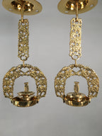 Japanese Buddhist Altar Fitting Vtg Brass Hanging Lantern Rinto Butsudan BU336
