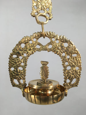Japanese Buddhist Altar Fitting Vtg Brass Hanging Lantern Rinto Butsudan BU336
