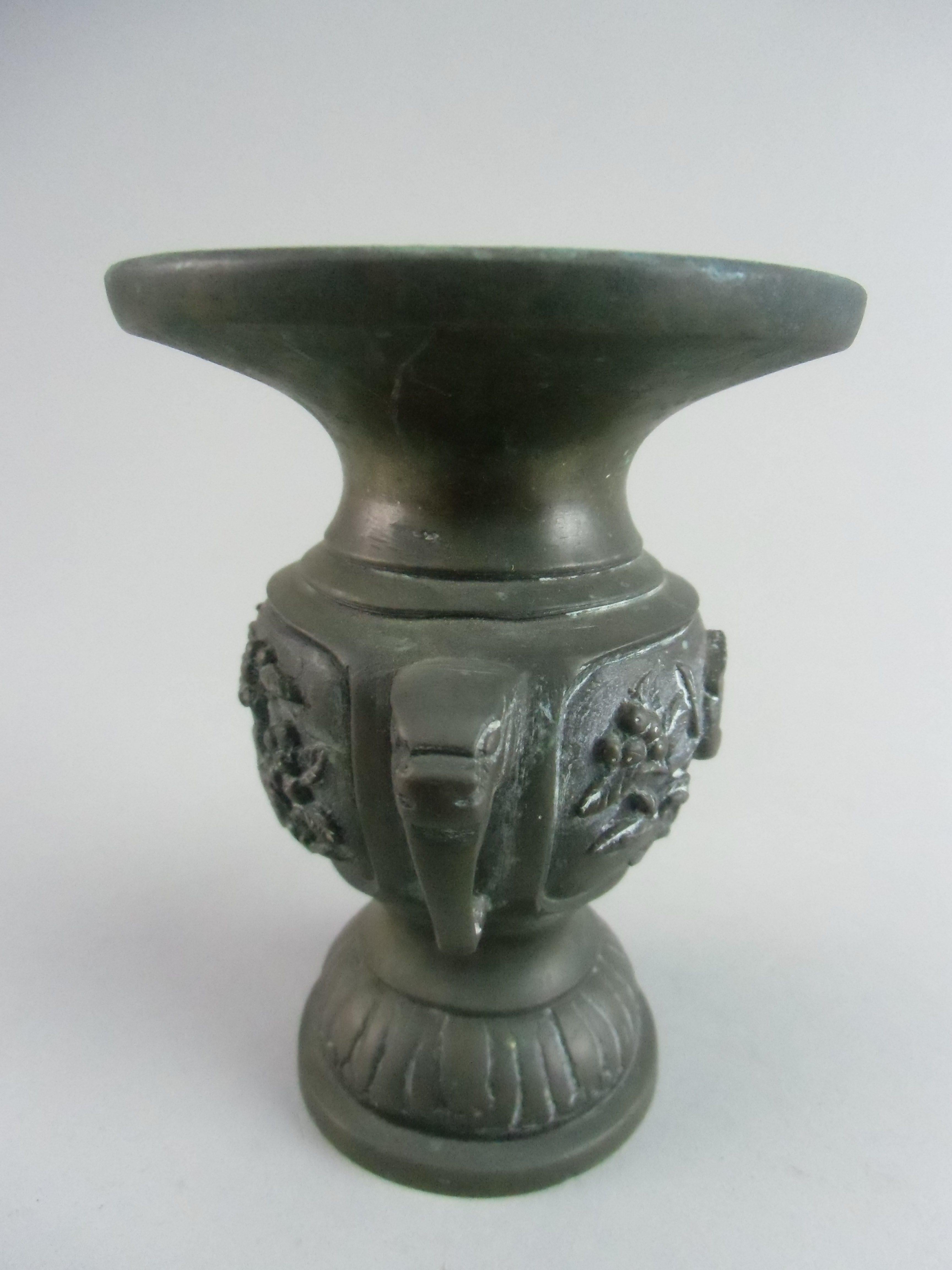 Japanese Buddhist Altar Fitting Vtg Bronze Flower stand Butsugu Butsudan B426