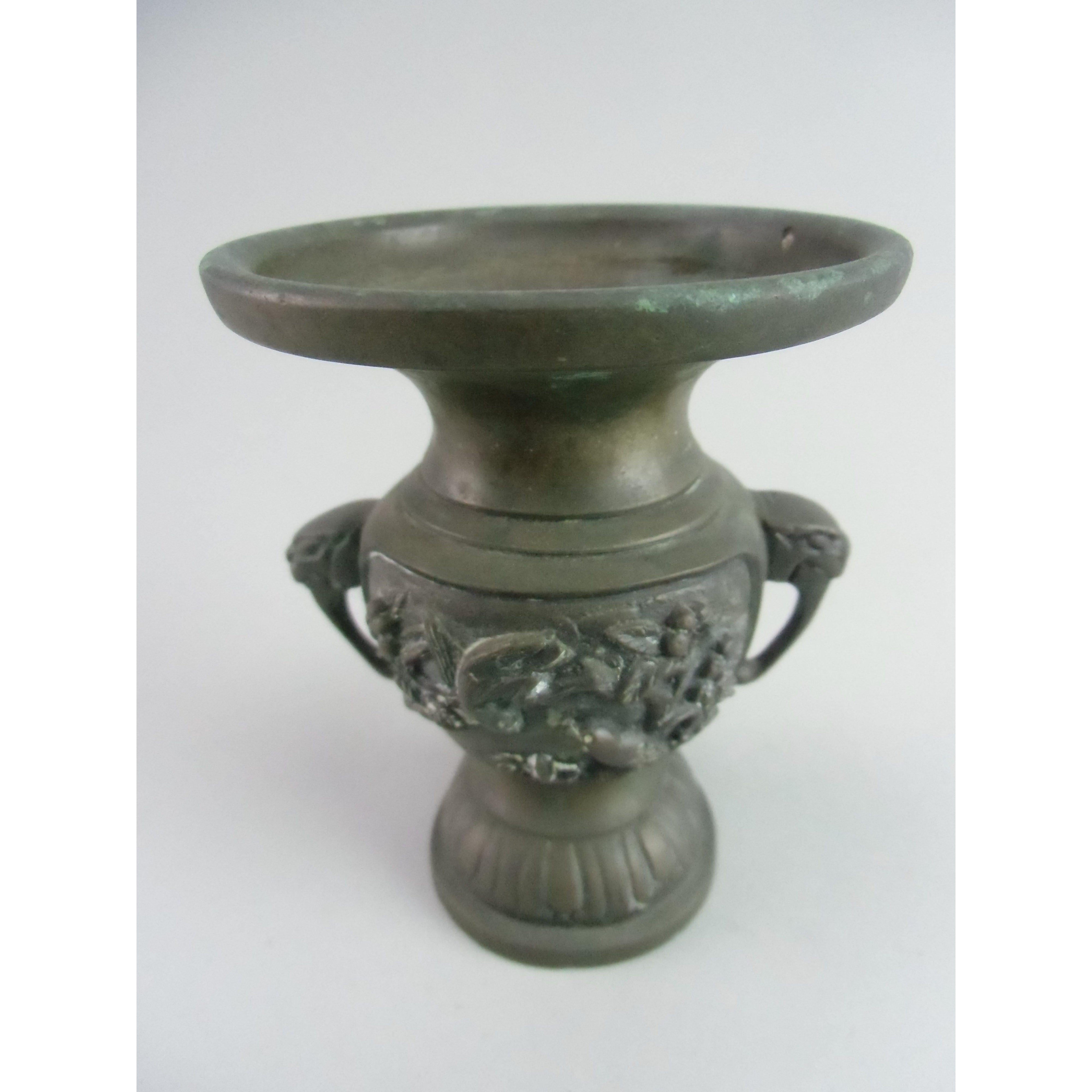 Japanese Buddhist Altar Fitting Vtg Bronze Flower stand Butsugu Butsudan B426