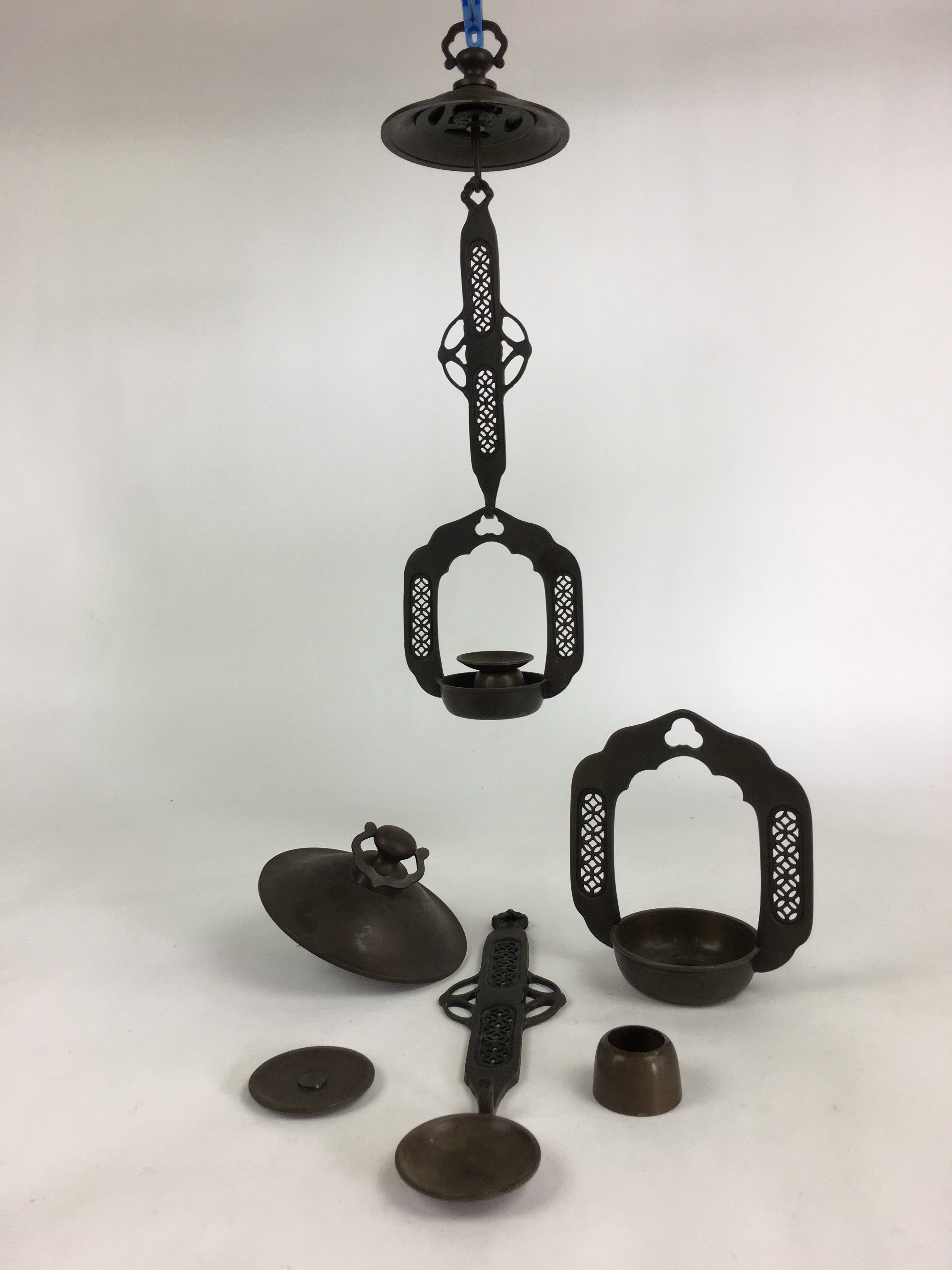 Japanese Buddhist Altar Fitting Vtg Copper Hanging Lantern Toro Butsudan BU673