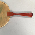 Japanese Buddhist Altar Fitting Vtg Fan Uchiwa Wood Silk Butsugu BU381