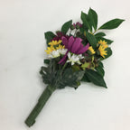Japanese Buddhist Altar Fitting Vtg Flower Stand Vase and Artificial Flowers Set