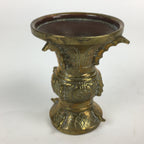 Japanese Buddhist Altar Fitting Vtg Flower Stand Vase and Artificial Flowers Set