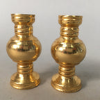 Japanese Buddhist Altar Fitting Vtg Flower Vase Pair Stand Brass Butsudan BU305