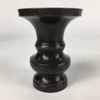 Japanese Buddhist Altar Fitting Vtg Flower Vase Stand Bronze Brown BU713