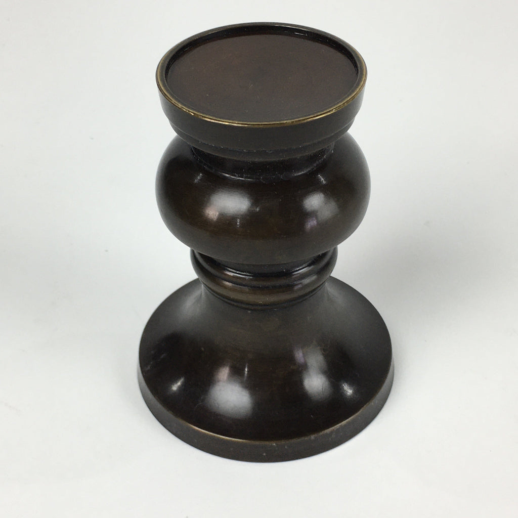 Japanese Buddhist Altar Fitting Vtg Flower Vase Stand Bronze Brown BU713