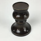 Japanese Buddhist Altar Fitting Vtg Flower Vase Stand Bronze Brown BU713