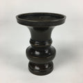 Japanese Buddhist Altar Fitting Vtg Flower Vase Stand Bronze Brown BU713