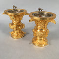 Japanese Buddhist Altar Fitting Vtg Flower Vase Stand Pair Brass Butsudan BU358