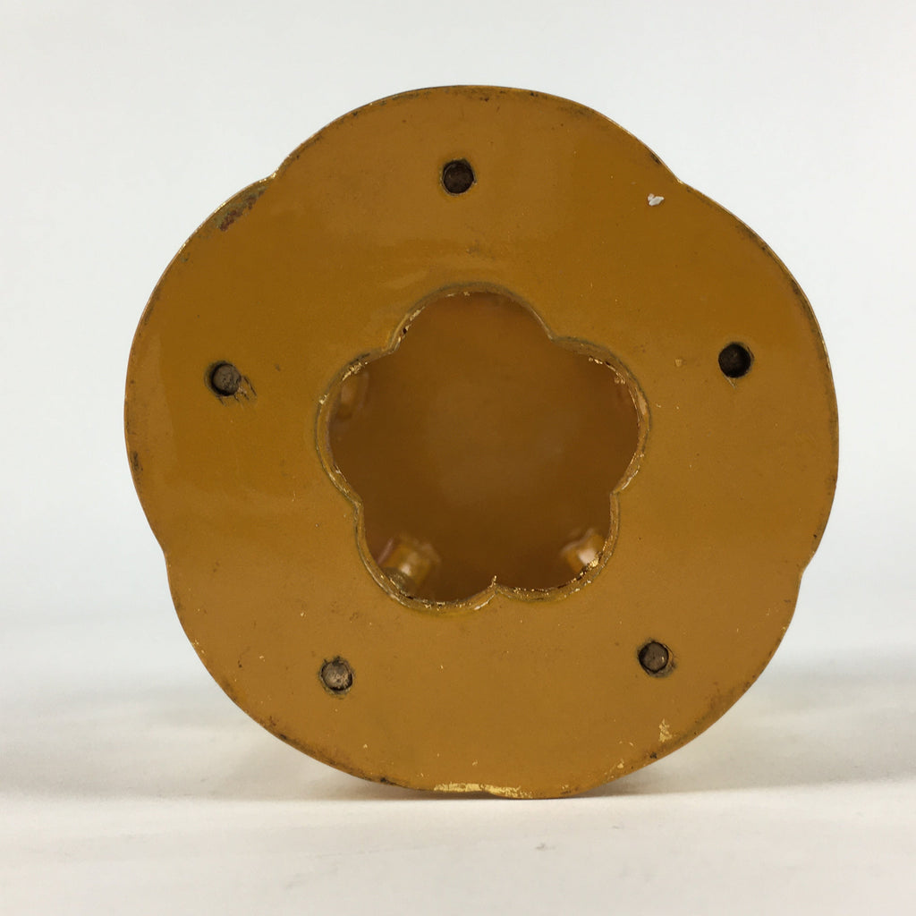 Japanese Buddhist Altar Fitting Vtg Gold Offering Stand Gold Red BU709