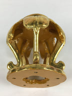 Japanese Buddhist Altar Fitting Vtg Gold Offering Stand Gold Red BU709