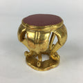 Japanese Buddhist Altar Fitting Vtg Gold Offering Stand Gold Red BU709