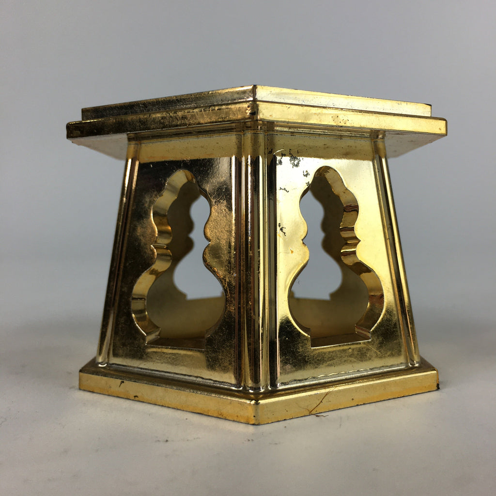 Japanese Buddhist Altar Fitting Vtg Gold Offering Stand Gold Red BU711