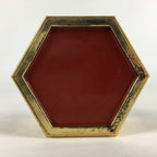 Japanese Buddhist Altar Fitting Vtg Gold Offering Stand Gold Red BU711